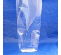 25x Clear Block Bottom Cellophane with Cardboard Base - 100mm x 220mm