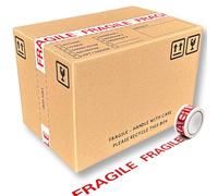 25x Double Wall Moving Boxes and Fragile Tape Kit - Strong Large Cardboard Moving House Boxes 457mm x 305mm x 305mm - Fragile Packing Tape 48mm x 66m for Storage Home Moving - 25 Pack