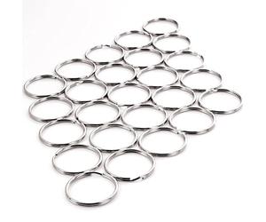 25x Large 32mm Silver Split Ring Pack - Set of Keyring/Key Holder Loops