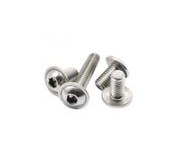 25x M5 x 6mm A2 Hex Socket Flanged Button Head Machine Bolts Screws Fully Threaded A2 304 Stainless Steel Hex Socket Screw Dome Head Allen Key Bolts for DIY