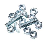 25x M6 x 45mm Coach Cup Carriage Square Bolts with Hexagon Full Nuts & Free Flat Washers Zinc Plated, with Dome Mushroom Heads. Durable, Corrosion-Resistant Fasteners