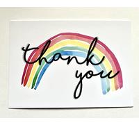 25x Rainbow Design Thank You A6 Landscape Greetings Postcard Note Cards 25 Pack Only NO Envelopes NHS Adults Children Gratitude Thanks