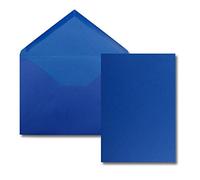 25x single card set with envelopes DIN A6 C6 in royal blue (blue) - 14.8 x 10.5 cm - without fold
