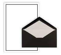 25x Sympathy Letter A4 with Envelope DIN Long 22 x 11 cm Black Mourning Edge Timeless Simple Design Premium Quality for Sympathy Advertisements Mourning Post