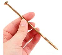 25x Threaded M6 x 130mm Double Countersunk Wood Screws - Yellow Zinc Finish