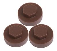 25x Vandyke Brown Hex TEK Roofing Cover Caps for 19mm Washer/Coverage & 8mm Recess
