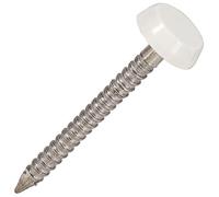 25x White Plastic Capped 40mm Pins | UPVC Head Screws
