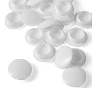 25x White Plastic Screw Cover Caps 8mm Push-On Fit Covers Natural Colour for Furniture, Cabinets, Cupboards Etc