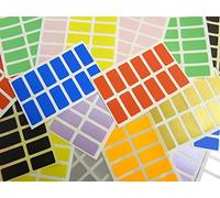 25x12mm (1" x 0.5") Rectangular Mixed Coloured Colour Sticky Labels, Colour Code Stickers - 10 Colours (480)