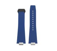 25x12mm Compatible With Tissot PRX T137.407 .410 Super player Fashion Rubber Watchband Quick release Silicone Watch Strap men's Bracelet(Blue-black)