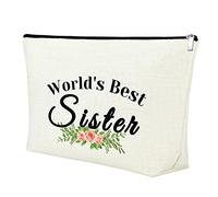 25x17CM Sisters Gifts Makeup Bag from Sister Friendship Gifts for Women Friend Christmas Birthday Gifts Besties Gifts for Women Teen Girl for Little Big Sister Graduation Wedding Cosmetic Bag