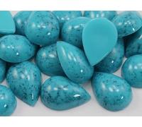 25x18mm Blue Tourquoise H601 Teardrop Marble Cabochon High Quality Pro Grade - 12 Pieces