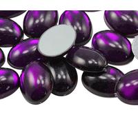 25x18mm Flat Back Oval Acrylic Cabochons Rhinestones Plastic Gems Embellishments for Crafts, Costumes, Card Invitations, Jewelry, Cosplay - 20 Pcs (Purple Amethyst .NAT02)