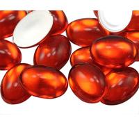 25x18mm Flat Back Oval Acrylic Cabochons Rhinestones Plastic Gems Embellishments for Crafts, Costumes, Card Invitations, Jewelry, Cosplay - 20 Pcs (Orange Hyacinth H125)