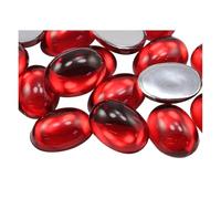25x18mm Red Ruby H103 Flat Back Oval Acrylic Cabochons Rhinestones Plastic Gems Embellishments for Crafts, Costumes, Card Invitations, Jewelry, Cosplay - 20 Pcs