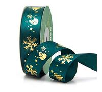 25yard/75ft 1" Green Snowflake Snowman Single Face Winter Pattern Printed Satin Ribbon for Gift Present Packaging Wrapping Bowknot Making(Green Snowman,1"(25yard))