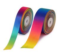 25Yards 40mm Satin Rainbow Ribbon for Christmas Wrapping, Flower Ribbon for DIY Gifted Box, Wedding Party Decorations