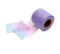 25Yards Gradient Rainbow Glitter Tulle Ribbon Rolls 6CM Sparkle Netting Fabric for Sewing Crafting Gift Wrapping Wedding Party Decoration (Blue+Purple+Pink)