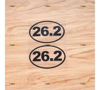 26.2 Marathon Run Oval Runner Sticker Decal Vinyl - 2 Pack Black, 10.2cm - No Background for Car Boat Laptop Cup Phone