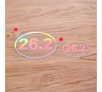 26.2 Marathon Run Oval Runner Sticker Decal Vinyl - 2 Pack Holographic Iridescent, 3 Inches, 5 Inches - No Background Die Cut for Car Boat Laptop Cup