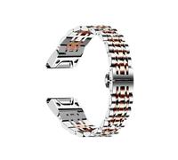 26 22 20mm Quick Release Metal Stainless Steel Strap Fit For Garmin Fenix8 7S 7x 7 6S 6X 6 Pro 5X 5 5S 935 945 Enduro Gen2(Silver rose gold,22mm)