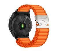 26/22/20mm Quickfit Nylon Ocean Parachute Buckle Band For Garmin Fenix 8 51 47mm E 7X 7Pro 6X 6Pro Enduro 3 2 Bracelet Accessories(Orange Silver,22mm(MARQ series))