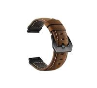 26/22mm Genuine Leather Calfskin WatchStrap Fit for Garmin Fenix 8 7 7X 6 6X/Enduro 3 2/Epix Pro 51mm 47mm/Tactix7Pro(Brown Black,26mm)