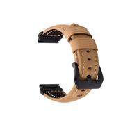 26/22mm Genuine Leather Calfskin WatchStrap Fit for Garmin Fenix 8 7 7X 6 6X/Enduro 3 2/Epix Pro 51mm 47mm/Tactix7Pro(Yellow Black,26mm)