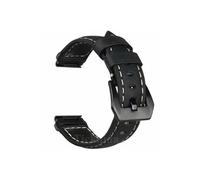 26/22mm Genuine Leather Calfskin WatchStrap Fit for Garmin Fenix 8 7 7X 6 6X/Enduro 3 2/Epix Pro 51mm 47mm/Tactix7Pro(Black Black,26mm)