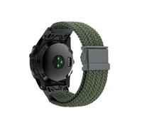 26 22mm Quick Release Nylon Braided Watch Strap Fit For Garmin Fenix 7X 7 6X 6 Pro 5X 5 3HR/Forerunner 955(Military green,26mm Width)