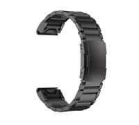 26/22mm Quick Release Titanium metal WatchBand Fit for Garmin Fenix 8 43/6/6XPro/7/7X/5X/5XPlus(Black,26mm)