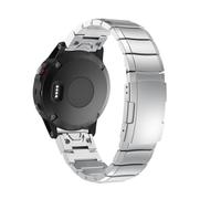 26/22mm Quick Release Titanium metal WatchBand Fit for Garmin Fenix 8 43/6/6XPro/7/7X/5X/5XPlus(Silver 03,26mm)