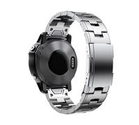 26/22mm Quick Release Titanium metal WatchBand Fit for Garmin Fenix 8 43/6/6XPro/7/7X/5X/5XPlus(Silver 02,26mm)