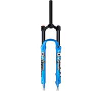 26/27.5/29 Air Fork Mountain Bike Suspension Fork120mm Travel Bicycle Adjustable Rebound Ultralight Blue Front Disc Brake QR 9x100mm(D,27.5in)