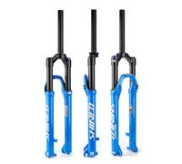 26 27.5 29 Inch Downhill Air Suspension MTB Bike Mountain Bicycle Front Fork 120mm Travel Quick Release 100×9mm Straight Tube 1-1/8'' Disc Brake XC AM(Blue manual,26inch)