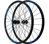 26/27.5/29 Inch Mountain Bicycle Wheelset,700C Double Wall Aluminum Alloy Disc Brake 24 Hole Hybrid/MTB Rim for 8-12 Speed Wheelset (Color : Blue, Size : 29inch)