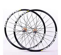 26/27.5/29 Inch Mountain Bike Wheelset, Aluminum Alloy 24h Disc Brake, Thru-axle Front & Rear, Compatible With 8-11 Speed Cassette For Ultimate Performance Gold 27.5Inch