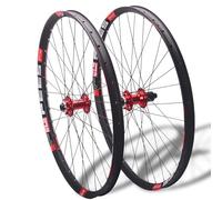 26 27.5 29 Inch Mountain Bike Wheelset Disc Brakes MS-Hub For 12 Speed Aluminum Alloy Double Wall Rims Thru Axle 15x100mm/12x142mm(Red,27.5'')