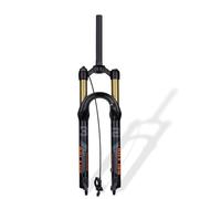 26 27.5 29 Inch Mountain Bikes Air Suspension Fork 120mm Travel 28.6mm /1-1/8inch Straight Tube Bikes Front Forks Shoulder Control Disc Brake QR 9MM For XC AM Mountain Bikes(26" Black Gold,Remote)