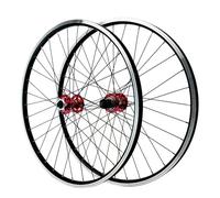 26/27.5/29 Inch MTB Bike Wheelset Front And Rear Wheels Set With Double Six-Hole Disc, Aluminium Wheels With 2 Spokes ，Enjoy Your Ride(Red,26inch)