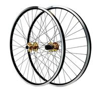 26/27.5/29 Inch MTB Bike Wheelset Front And Rear Wheels Set With Double Six-Hole Disc, Aluminium Wheels With 2 Spokes ，Enjoy Your Ride(Gold,29inch)