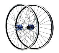 26/27.5/29 Inch MTB Mountain Bike Front And Rear Wheels Set with Double Six-Hole Disc, Aluminium Wheels with 2 Spokes (Front+Rear),Blue,26inch