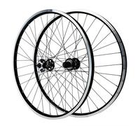 26/27.5/29 Inch MTB Mountain Bike Front And Rear Wheels Set with Double Six-Hole Disc, Aluminium Wheels with 2 Spokes (Front+Rear),Black,26inch