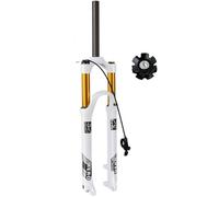 26'' 27.5'' 29'' Mountain Bike Air Front Fork Manual Remote Control Cycling Bicycle Suspension Fork Bike Fork Threadless 1-1/8" Travel 120mm 9mm QR (Color : White gold remote, Size : 26inch)