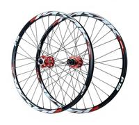 26/27.5/29'' Mountain Bike Wheelset, Double Wall Alloy Rims, Disc Brake, Quick Release Hub, Sealed Bearings, Compatible With 7-12 Speed Cassette For Enhanced Performance Red 27.5inch