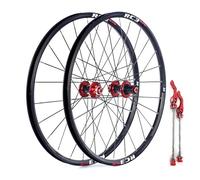26" 27.5" 29" Mountain Bikes Wheelset Disc Brake Mountain Bikes Quick Release Wheels 24H Hub Front And Rear Wheel For 7/8/9/10/11Speed Cassette(Red_26")