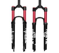ZTZ【UK STOCK】Mountain Front Fork 26 Inch 27.5 Inch 29 Inch Double Air Chamber Fork Bicycle Shock Absorber Front Fork Air Fork 26 inch Red Inner tube