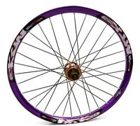 26/27.5inch Mountain Bike Rear Wheel Thur Axle Disc Brake 32H Hub For 7/8/9/10/11/12 Speed Cassette Aluminium Alloy Rims(Purple-orange,27.5''-12x148mm)