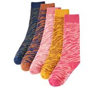(26-29) Kids' Socks Children Cotton Socks Toddler School Socks 5 Pairs Zebra Print