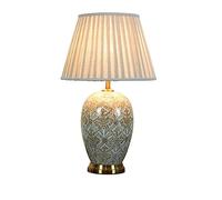 26.3" Ceramic Led Table Lamp in American Country Hand-Painted Patterned Ceramic Bedside Desk Nightstand Lamp for Bedroom Living Room Office College Bookcase